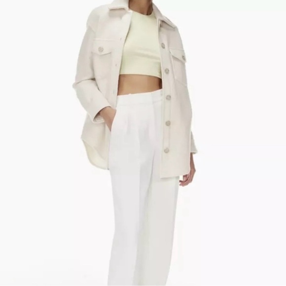 NWT Wilfred Ganna heather bone merino wool shacket - Picture 5 of 15